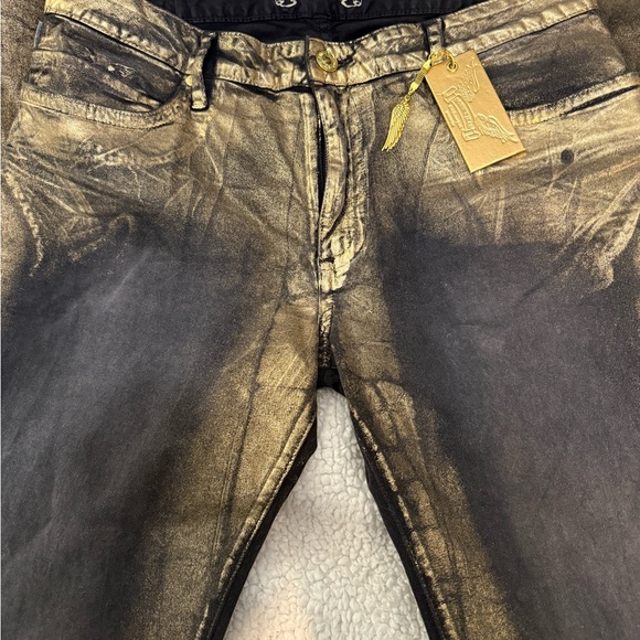 ✨ROBIN’s JEANS Gold and Black Men's - Picture 3 of 5